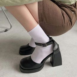 Dress Shoes Platform Heels Women Mary Janes Lolita Thick Sandals High Pumps Party Ladies Mujer Zapatos 2024