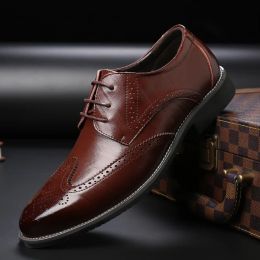 Sneakers Fashion Tan / Black / Brown Dress Shoes Mens Business Shoes Genuine Leather Oxford Social Shoes Boys Prom Shoes Sdc3