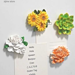 Fridge Magnets Flower bouquet Fridge magnetic creative gift decoration magnetic stickers cute resin refrigerant accessories Y240322