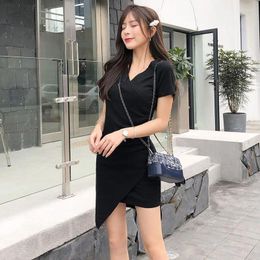 Casual Dresses For Women Spring 2024 Short Sleeve Dress Tight Skirt Vestido De Mujer Femme Robe