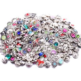 12mm Snap Button Jewelry Earrings Bracelet Necklace DIY Crystal Rhinestone Flower 12mm Metal Snap Buttons Charms