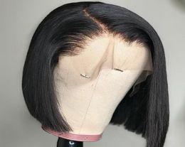 Lace Front Human Hair Wigs For Black Women short bob wig Brazilian Straight swiss natural swiss remy hair6480258