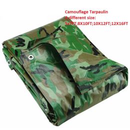 Nets 4 Types Camouflage Tarpaulin Garden Rainproof Awnings Outdoor Tent Thicken Oilcloth Car Shed Cover Summer Sunshade Sail Canvas