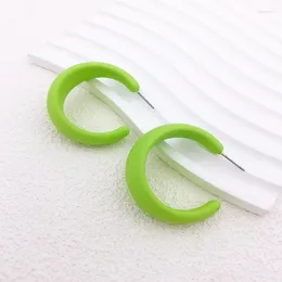 Stud Earrings Fashion Multicolour C-shaped Acrylic Dangle For Women 2024 Korean Candy Colour Circle Jewellery