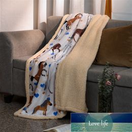 Classic Printed Flannel Lambswool Blanket Double-Sided Fleece Blanket Winter Warm Nap Blankets Office Blankets Wholesale