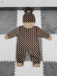 Brand toddler jumpsuits infant Crawling suit kids designer clothes Size 59-90 CM newborn bodysuit Knitted hat and blanket 95*95 cm 24Mar