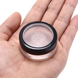 Storage Bottles 1Pc 10g Plastic Loose Powder Jar With Sifter Empty Cosmetic Container Black Matte Cap Makeup Compact Portable Box