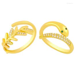 Cluster Rings 1 Piece Gold Colour Women Adjustable Snake Creative For Party Jewellery Model Drop Delivery Ring Otgfl