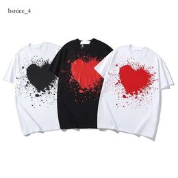 Play Designer Men's T Shirts Heart Badge Brand Fashion Women's Short Sleeve Cotton Top POLO Shirt Clothing 887