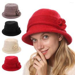 Ball Caps Women For Female Middle Aged Mom Hats Plush Knitting Wool Hat Hair Basin Cap Knitted