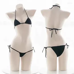 Women's Swimwear Brazilian Sexy Lingerie Beachwear Small Bikini Set Three Point Underwear Low Waist Triangle Panties Thong Students