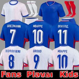 Men's-Polos-French-Club-Full-Sets-Jersey-Soccer-2024-GIROUD-MBAPPE-GRIEZMANN-SALIBA-PAVARD-KANTE-De-Foot-Equipe-Maillots-Kids-Kit-Women-Men-Football-Shirt-