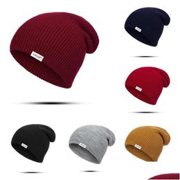 Caps Hats Winter Baby Hat Thick Kids For Girls Boy Children Sklies Beanies Cotton Women Men Warmer Cap Knitted Lady Drop Delivery Mate Otthw