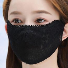 Scarves Flower Sunscreen Lace Mask Thin Hanging Ear Solid Color UV Protection Sunshade Face Cover Cycling