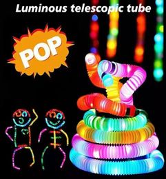 Fidget toys Luminous telescopic tube Sensory Tubes Decompression Toy Stress Anxiety Relief lights flicker Night lighting atm7899935