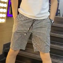 Men's Shorts Male Short Pants Houndstooth Home Board Bermuda With Pockets Designer Novelty In Casual Pant 2024 3 Quarter Xl