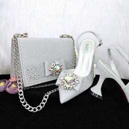Dress Shoes Doershow Beautiful Italian And Bag Sets For Evening Party With Stones Leather Handbags Match Bags! HGG1-7