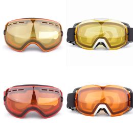 Goggles Ski Goggles Night Vision For Men Women Lens DoubleLayer Reinforced PC AntiGlare Antifog Removable Replaceable Ski Goggles Set