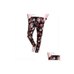 Men'S Pants Fashion Summer Spring Autumn Men Floral Print Joggers Male Casual Pant Sweatpants Stretch Trouser Mens Drop Delivery Appa Dhrel