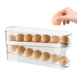 Storage Bottles Rolling Egg Holder For Refrigerator Food Grade 12 Grid Container Stackable Automatic Scrolling Rack