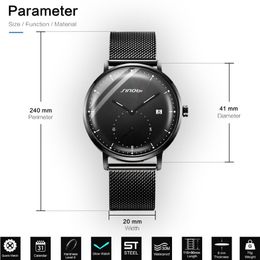 cwp 2021 SINOBI Fashion Mens Watches Top Brand Luxury Quartz Men Casual Slim Mesh Steel Waterproof Sport Watch Relogio Masculino285s