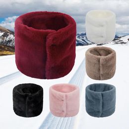 Scarves Winter Warm Faux Fur Neck Cover Tube Scarf For Women Outdoor Windproof Warmer Pipe Gaiter With Back Snap