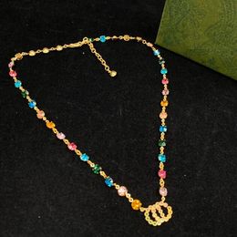 Anhänger Halsketten farbige Steindesigner Halskette Frauen am besten passende Hochzeitsgeschenkschmuck Halsketten