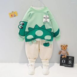 Clothing Sets 2024 Children's Suit Spring Style Boys And Girls' Leisure Sports Cartoon Kids Long Sleeve Two-piece 0-4 Y