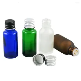 Storage Bottles 10pcs 15ml Essential Oil Bottle Green Clear Amber Blue Glass With Cap &Orifice Reducer 1/2oz Travel Cosmetics Conta