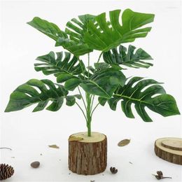 Decorative Flowers Artificial Plants Green Palm Leaves Home Garden Living Room Bedroom Balcony Decoration Tropical Plastic Fake