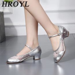 shoes DanceShoes For Women Ballroom Shoes Ladies Girls Tango Square Dancing Shoes Salsa Sandral Closed Toe Outdoor Soft Silver Shoes