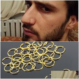 Nose Rings Studs 20Pcs/Pack Mticolor Golden Small Ring Stainless Steel Open Piercing Septum Lip Hoop Earrings Cartilage Jewellery Drop D Dh23B