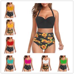 designer swimsuit women bikini sets 8-color Little Jasmine Swimsuit Sexy Womens Hard Bag High Waist Hot Spring Split Swimsuit