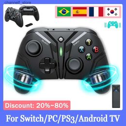 Game Controllers Joysticks Bonadget Wireless Controller for Switch/PC//Android TV PC Game Controller with Dual Vibration/Gyro Axis Multi-PlatformY240322