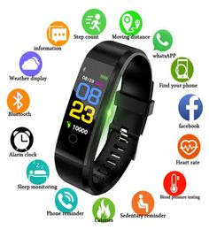 Global Version Bluetooth Smart Watch Amoled Sport Wristband Bracelet 115 Plus Smart Band Sport Health Waterproof Pedometers3870314