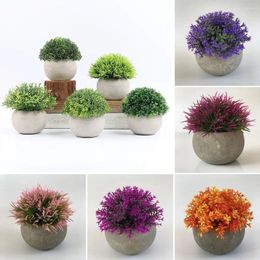 Decorative Flowers Bonsai Potted Fake False Plants Ornaments Table Decor Garden Arrangement Artificial Pot