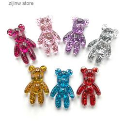 Fridge Magnets Cute cartoon refrigerator magnet fashionable gold silver blue red pink glittering sequins bear refrigerator magnet childrens gift home decoration