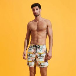 Vilebre Shorts Masculino Bermuda Pantaloncini Boardshorts HOMEM SHORTS DE NATAÇÃO TORTUES MULTICOLORES Trunks Masculino Surfwear Bermudas Praia Curto Tartarugas Verão 89767