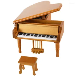 Decorative Figurines Brown Piano Music Box For Baby Toys