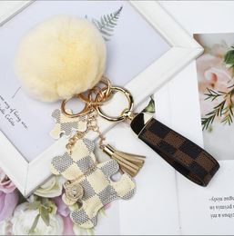 new Cute Keychains Fashion Teddy Bear Designer Key Chain Ring Gifts Women PU Leather Car Buckles Bag Charm Accessories Men Animal Keyring Holder