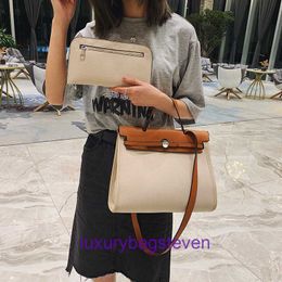 5a High Quality Hremms Kelyys Woman Shoulder Bags Small Canvas Large Capacity Bag 2024 Contrast Womens with Versatile Style and One Hand with Real Logo