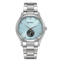 Wristwatches BERNY Quartz Watch For Men 5ATM Waterproof Miyota Movement Stainless Steel Simple Fashion Watches