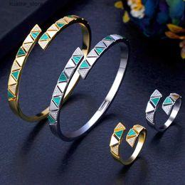 Charm Bracelets BrideTalk Luxury Trendy Saudi Arabia Bangle Ring Set Jewellery Sets For Women Wedding Engagement brincos para as mulheres 2020 L240322