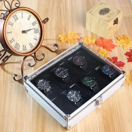 Watch Boxes 12 Grid Aluminium Storage Case Bracelet Organiser Display Box Pillow Holder