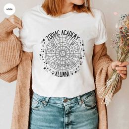 Women's T-Shirt Zodiac Academy Alumni T-shirt Vega Twin T-shirt Retro Zodiac Signs Shirt Star Constellation Shirt Unisex Graphic T-shirt 240323