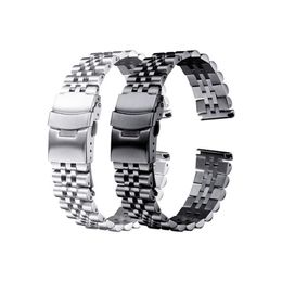 Stainless Steel Bracelet 18mm 19mm 20mm 21mm 22mm 24mm 26mm Women Men Silver Solid Metal Watch Band Strap Accessorie313G