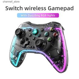 Game Controllers Joysticks The wireless game board switch with dazzling RGB lighting effects supports Android/iOS/computers with dual motor vibrationY240322