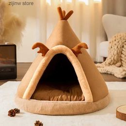 Cat Beds Furniture Explosive autumn and winter cat tents cat nests yurts dog nests free delivery Y240322