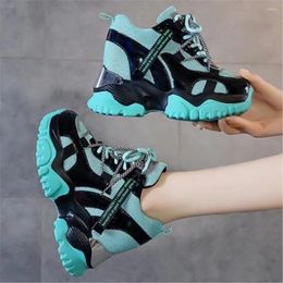 Casual Shoes Mixed Colors Chunky Sneakers Women High Heels Autumn Thick Sole Platform Footwear Ladies Fashion Height Increasing
