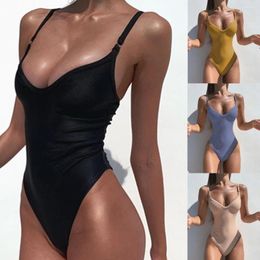 Women's Swimwear Women Sexy Color Tight Fitting Jumpsuit Beach Bikini Shaver For Swimsuit And